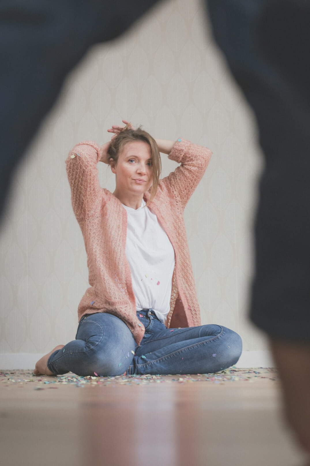 Portrait of a Belgian woman conflict mediator in a studio